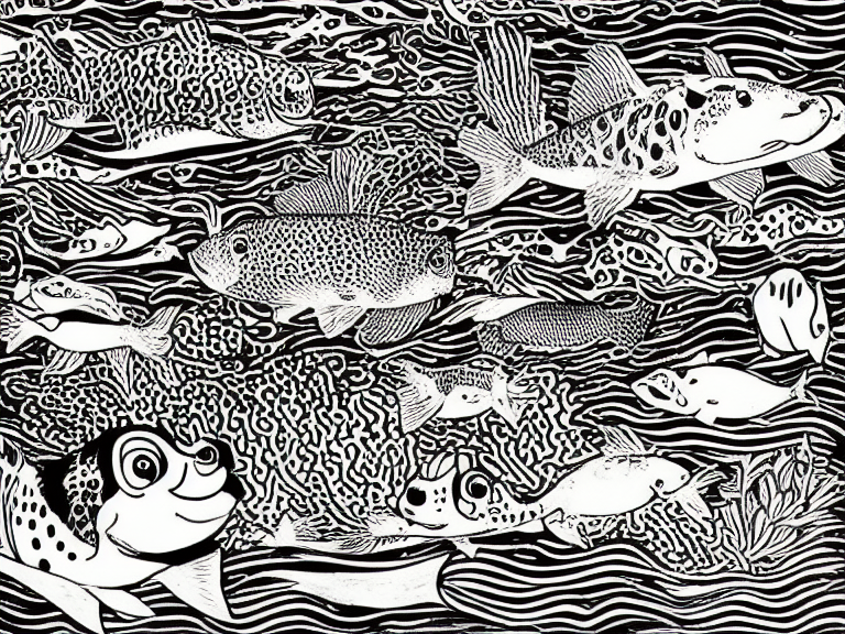 Buntes Aquarium mit Fischen und Wasserpflanzen